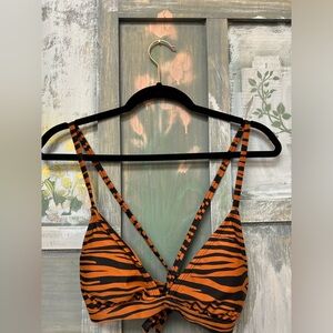 Tiger Print Bikini Top